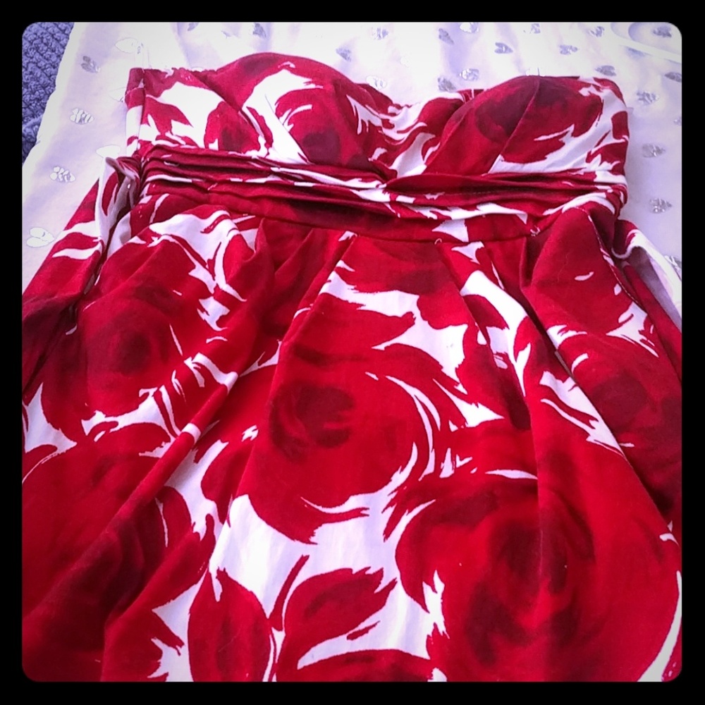 Red and white tube dress